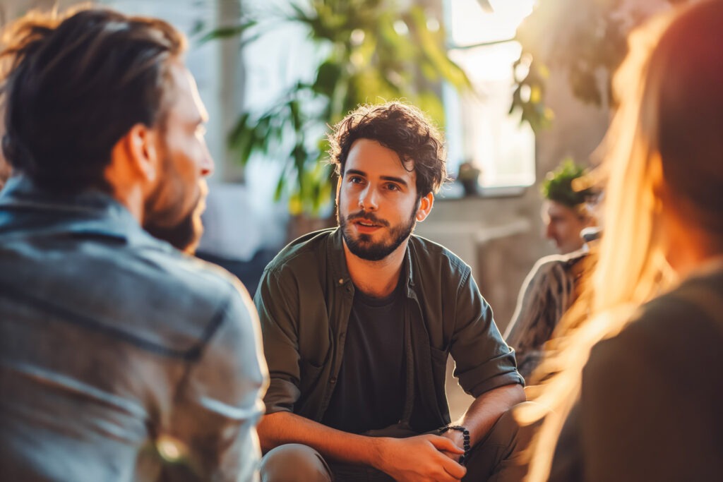 a group of people attending group therapy for addiction treatment
